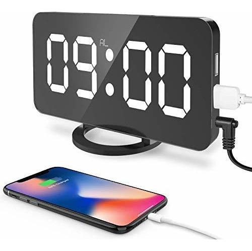 Reloj Despertador Digital, Gran Pantalla Led De 6,5 Pul...