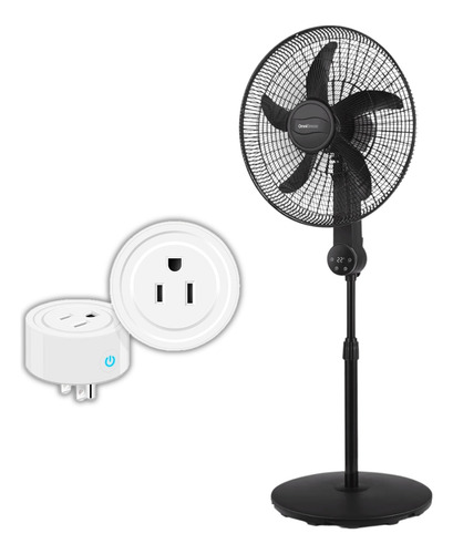 Ventilador De Pedestal Silencioso 4 Vel + Enchufe Wifi Alexa