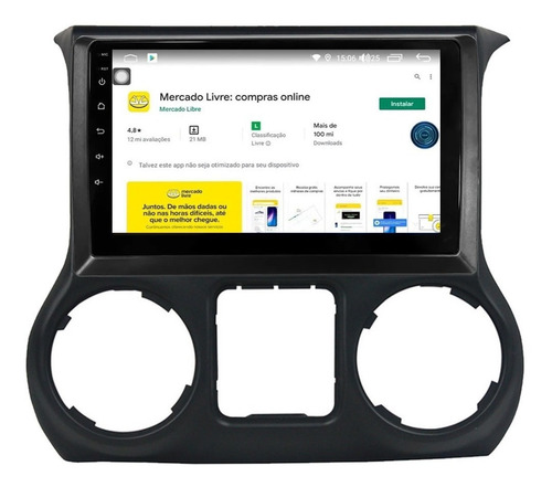 Multimídia Aikon Próton 4+64gb Wrangler Rubicon 12 13 14 15