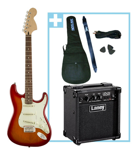 Combo Guitarra Electrica Rock + Amplificador Laney + Accesor
