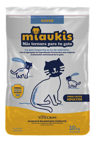 Alimento Miaukis Gato Adulto  X 10 Kg