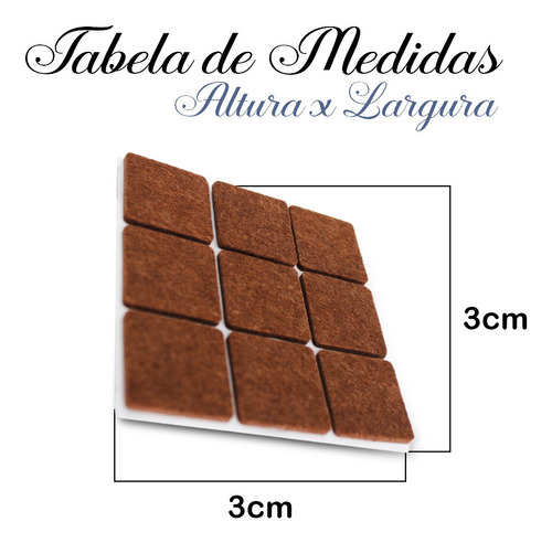 Imagem 6 de 6 de Kit Feltro Quadrado Moveis Adesivo 123útil 18 Unidades