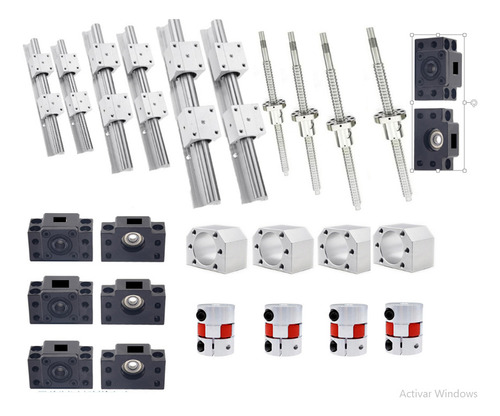 Kit Cnc 4 Ejes Guias Sbr16-l500mm,l1500/sbr20-l2500mm,2500mm