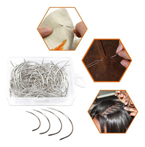 . (a) Juego De Agujas Curvas, Agujas De Coser Curvas En C,