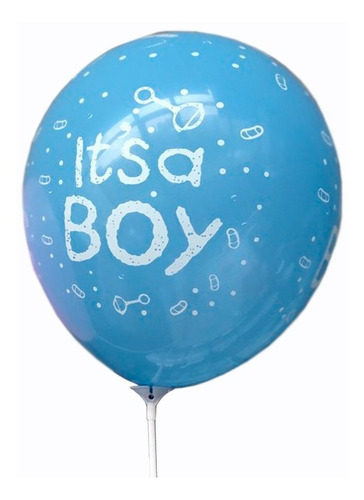 Globos Impresos Its A Boy Fiesta Bebe Baby Shower Niño 10pz Azul