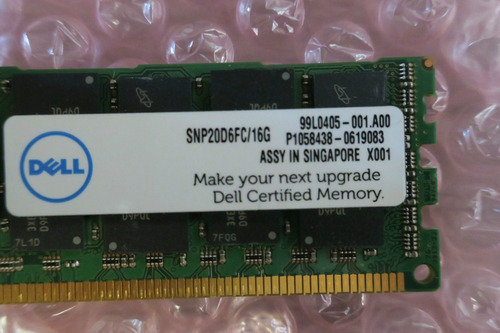 Imagen 3 de 5 de Memoria De 16gb Dell Ddr3 Snp20d6fc/16g Ecc Reg 1600/12800