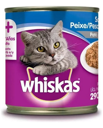 Ração Úmida Lata Gatos Adultos Patê De Peixe 290g Whiskas