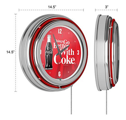Reloj De Neón De Doble Peldaño Cromado De Coca-cola: Las Cos