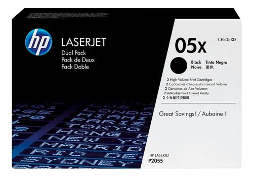 Pack X2 Cartucho Tóner Hp 05x Laserjet Original 6500p Negro