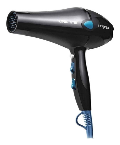 Secador De Cabelo Profissional Mega Turbo Titan 2400w Cor Preto 127V