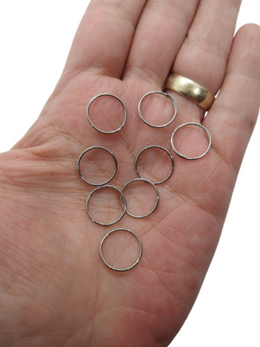 Imagem 1 de 5 de 100 Argolas Em Aço Inox Para Montagem De Lustres 12mm