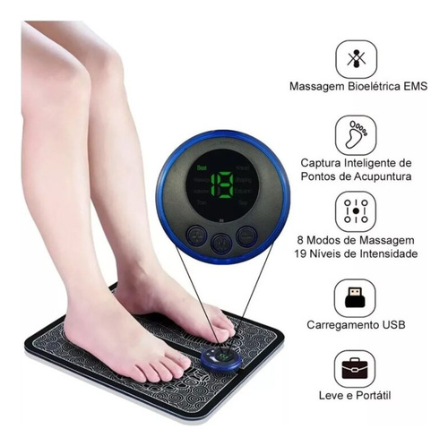 Imagem 3 de 7 de Massageador Para Pés Pernas Ems Magnético Relaxante Pro