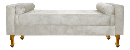 Recamier Baú Félix Solteiro 100cm Suede Bege - Doce Sonho Cor Bege