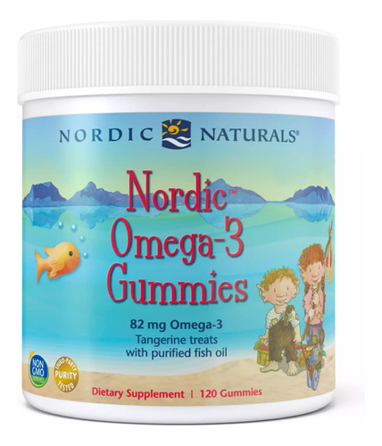 Nordic Naturals Gomitas Nordic Omega-3, Mandarina, 120 Gomit