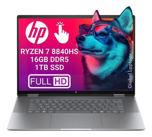 HP ENVY x360 Amd Ryzen 7 8840HS Gamer 16Gb Ram 1TB SSD Pantalla 16 WUXGA Touch 2en1 Laptop 16-AD0023DX Incluye Windows