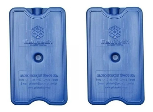 Placa Gelo-x Gel Reutilizável 500ml Kit C/ 2 Unid 17x10x3cm Cor Azul