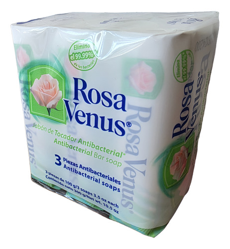 Pack Jabón (barra) Rosa Venus 3x100g Antibacterial
