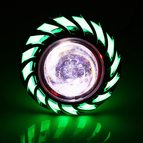 Faro De Motocicleta Led Lente De Proyector Único Halo