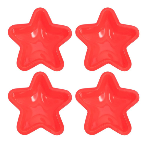 Luxshiny Juego 4 Mold Para Hornear Forma Estrella Silicona