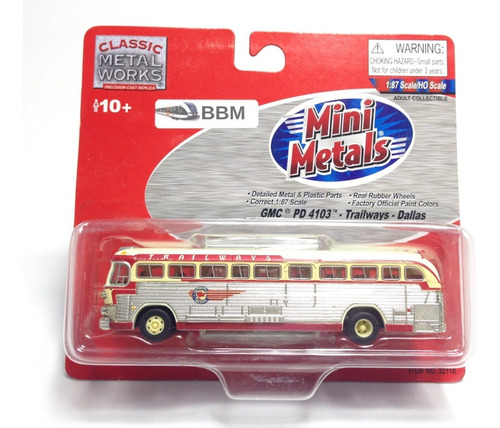 Bbm Tren Ho Minimetals Autobus Gmc Pd4103 Trailways Dallas