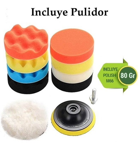 Pomos Para Polichar Para Taladro X 10 Con 80 Gr Polish