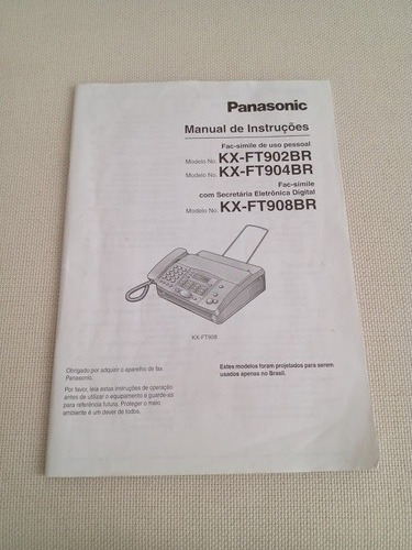 Manual De Instruções Original Fax Panasonic Kx-ft908