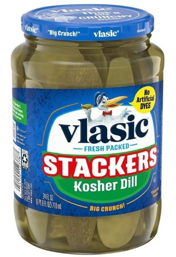 Vlasic Pepinillo Dill Stackers Kosher Rebanado Largo 710ml