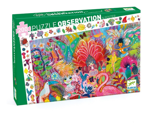 Puzzle De Observación Carnaval Río Djeco 200 Piezas +6 Años