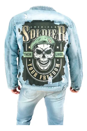 Jaqueta jeans cheap caveira