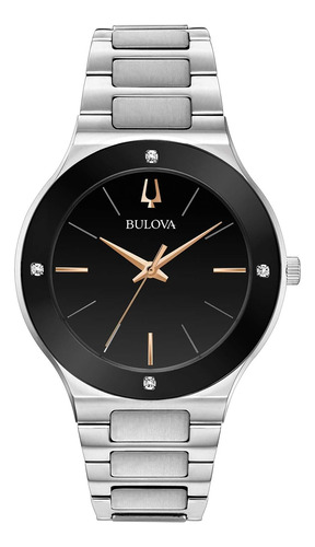 Reloj Bulova Moderno De Cuarzo Para Hombre, Diamante De Acer