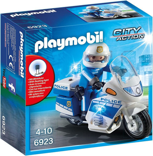 Playmobil Policía En Moto Con Luces