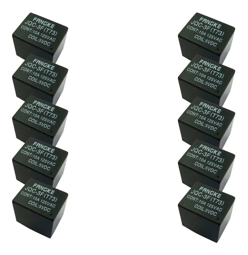 Rele Relay T73 Dc 5v 5 Terminais 10a 125v Kit 100 Peças