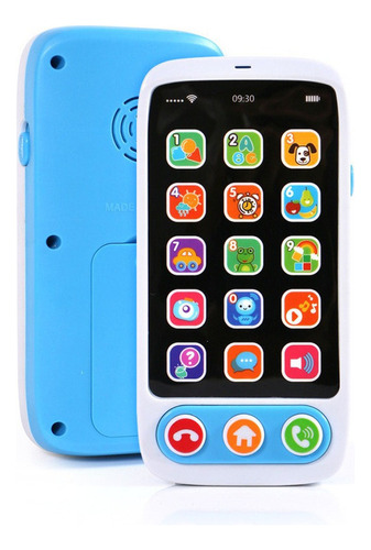 Música infantil Iluminação de telefones celulares Brinquedos infantis Cor azul