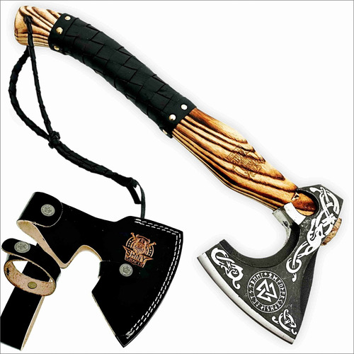 Hacha Vikinga Acero Carbono Hecha Dia San Valentin