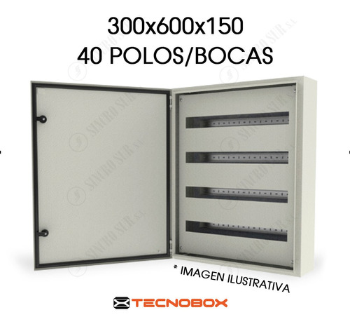 Gabinete Electrico Estanco Metalico 300x600x150 40 Polos