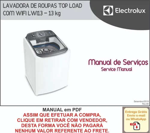 comprar Manual Técnico Serviço Electrolux Top Load Com Wifi Lwi13