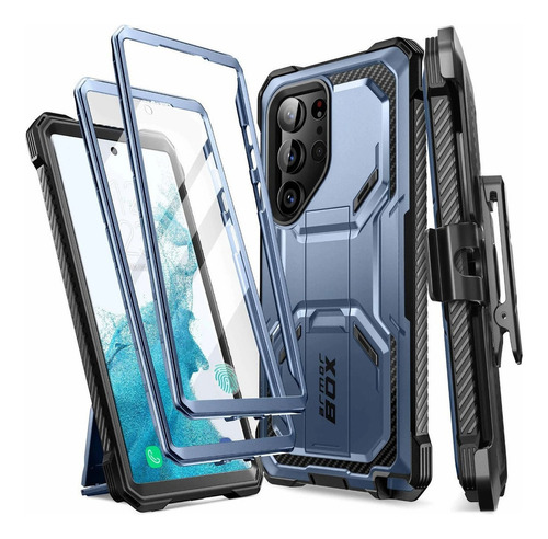 Case I-blason Para Galaxy S23 Ultra Protector 360° Azul