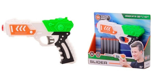 Imagen 3 de 3 de Pistola Tack Pro Slider 19cm Con Seis Dardos 31005
