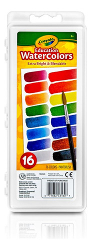 Juego De Pintura De Acuarela Crayola 16 Unidades Lavable Multicolor