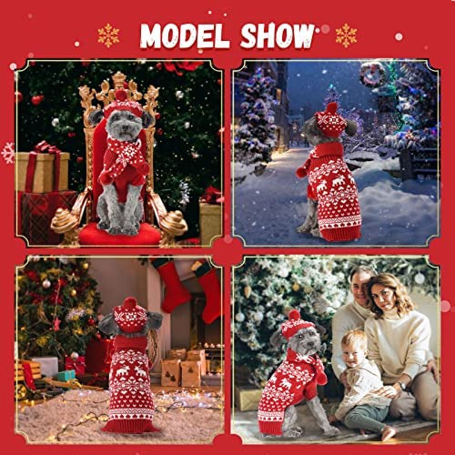 Abrrlo Traje De Navidad Para Perros Conjunto De 3 Pcs Gorro