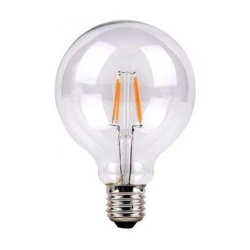 Lampara Filamento Luz Led 6w G125 Globo Clara Deco Vintage