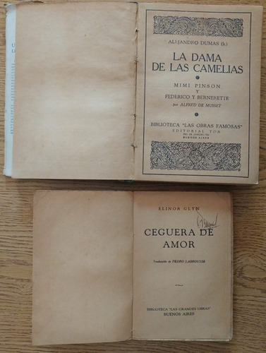 5libros La Dama De Las Camelias A Dumas Ceguera De Amor Glyn (Usado)
