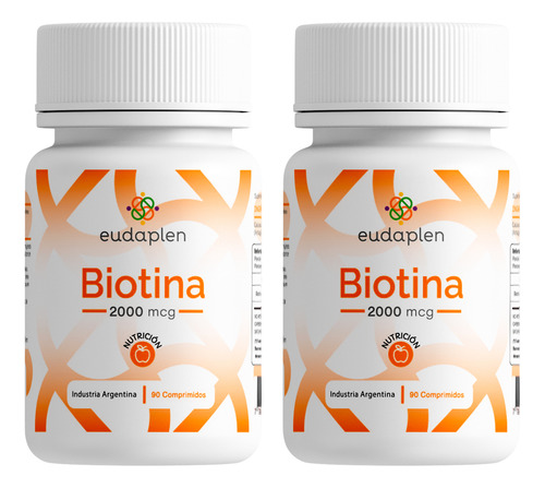 Eudaplen Kit X2 Biotina 2000mcg Cabello Uñas Piel X90c
