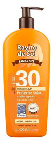 Rayito De Sol Protector Solar Solar Fps30 Familiar X 400gr