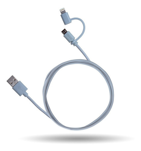 Cable iPhone + Micro Usb Tgw Color Gris