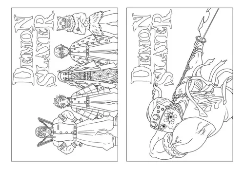 100 Desenhos Para Pintar E Colorir Mangá Demon Slayer - Folha A4