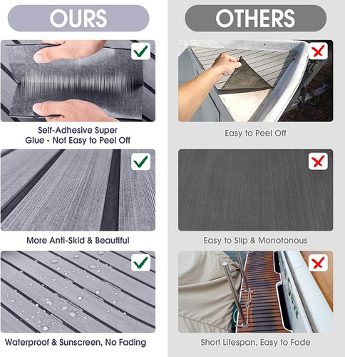 Goma Simil Madera Loop Eva Deck Lancha Barco Planchada