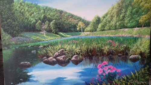 Pintura Acadêmica Com  O Tema, Paisagem Com O Lago .