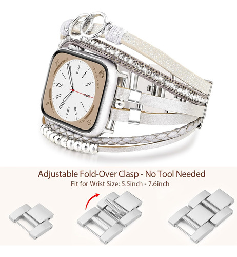 Pulsera De Cuero Bohemia Compatible Con Apple Watch Band De