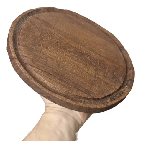 Plato Redondo De Algarrobo 24x24cm Calidad Premium